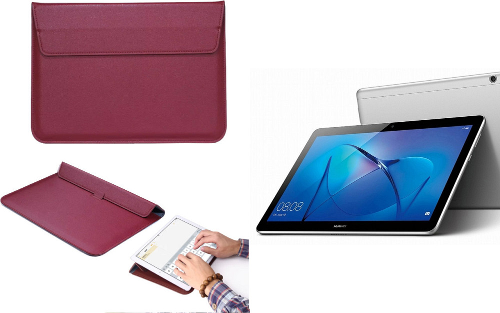 Чохол-конверт VitoCase для Huawei MediaPad M3 10, M3 Lite 10, з функцією підставки для планшета Бордовий Київ - фото 1