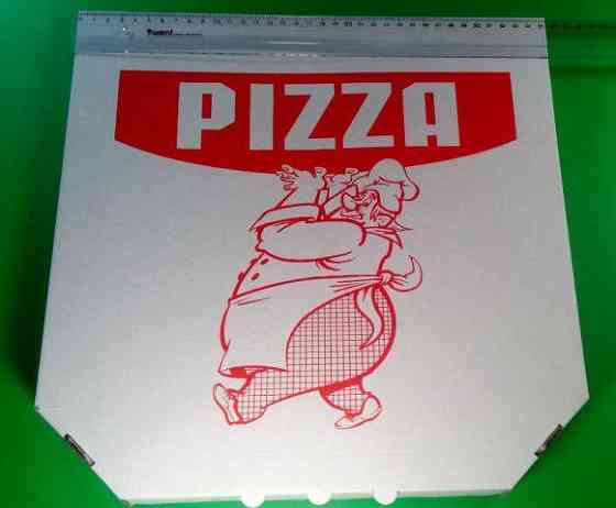 Коробка для піци 35 см біла з друком Повареня 350х350х40 мм (100) (100 шт.) Харків