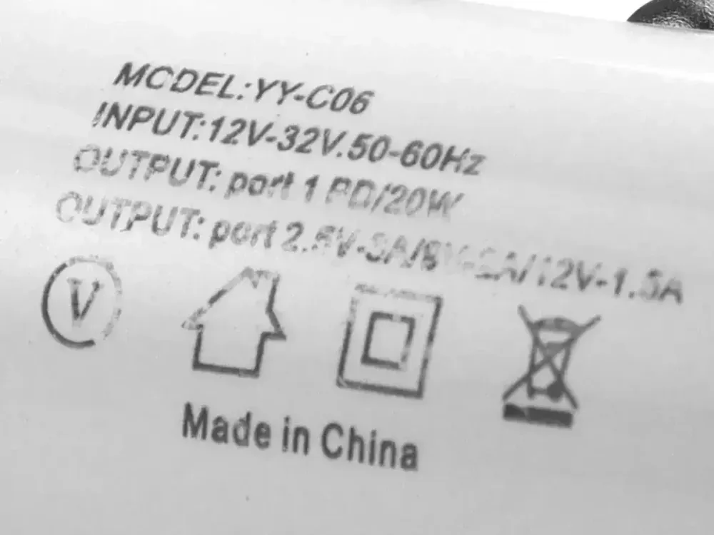 Зарядний пристрій 12В 3,0А 20Вт QC3.0 USBx1 Type-Cx1 YY-C06 Одеса - фото 3