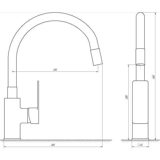 Змішувач для кухні DOMINO MALIBU DMM-203 LR-BB-BL (BLACK-BLACK) Тернопіль