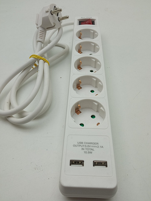 Мережевий подовжувач на 5 розеток + 2 USB (товар вживаний) Луцк - изображение 3