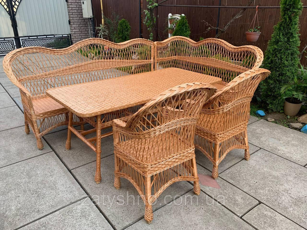 Плетені меблі з куточком із лози Київ - фото 1