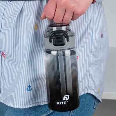 Поильник-непроливайка Kite 600 мл, чорна (K25-1212-1) Винница