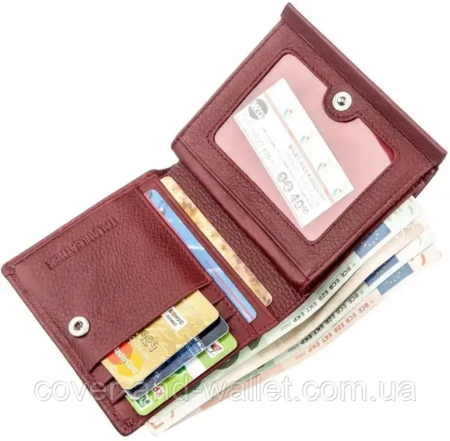 Маленький женский бумажник из натуральной кожи бордового цвета ST 209 Киев - изображение 8