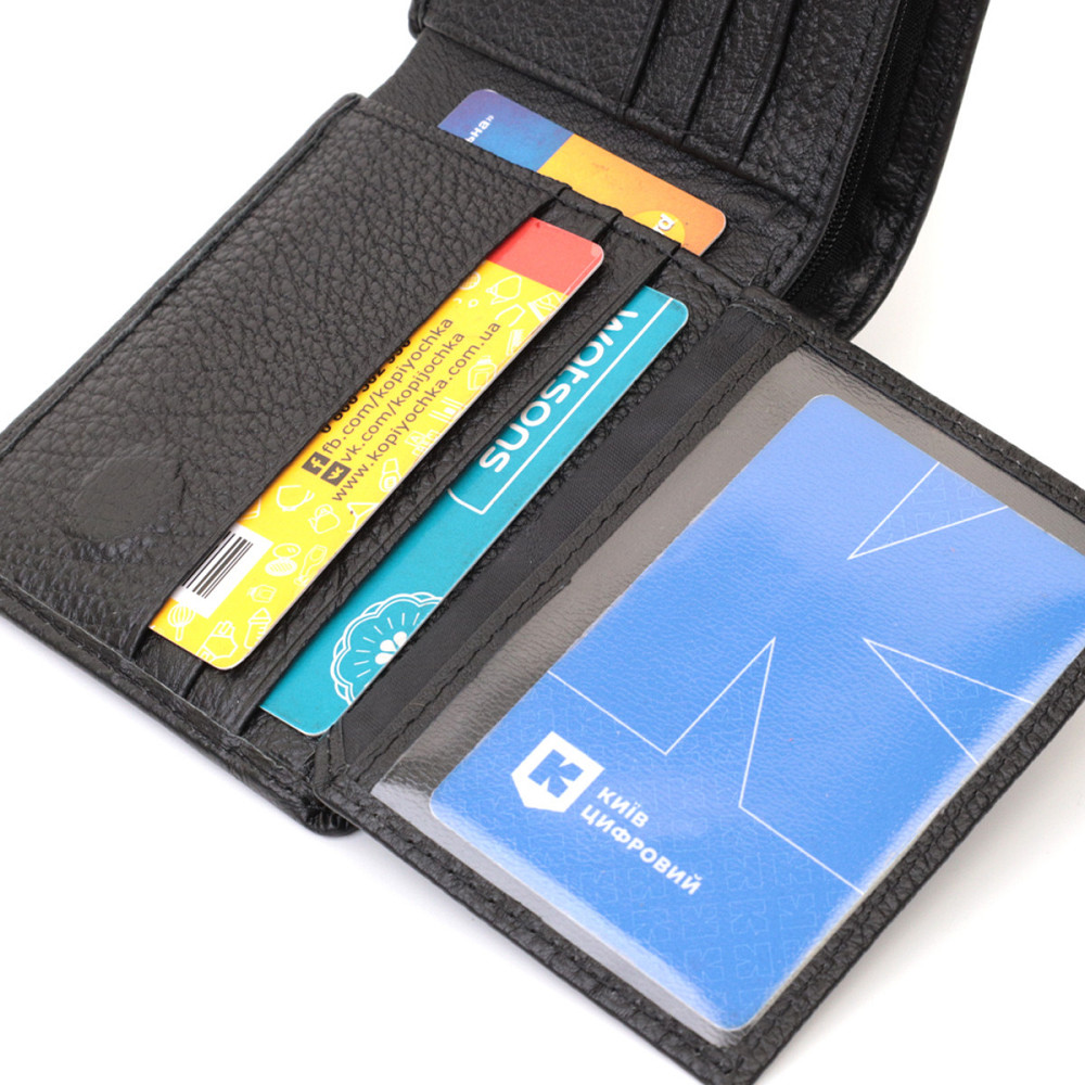 Мужское портмоне из натуральной кожи ST Leather 22734 Черный Киев - изображение 7