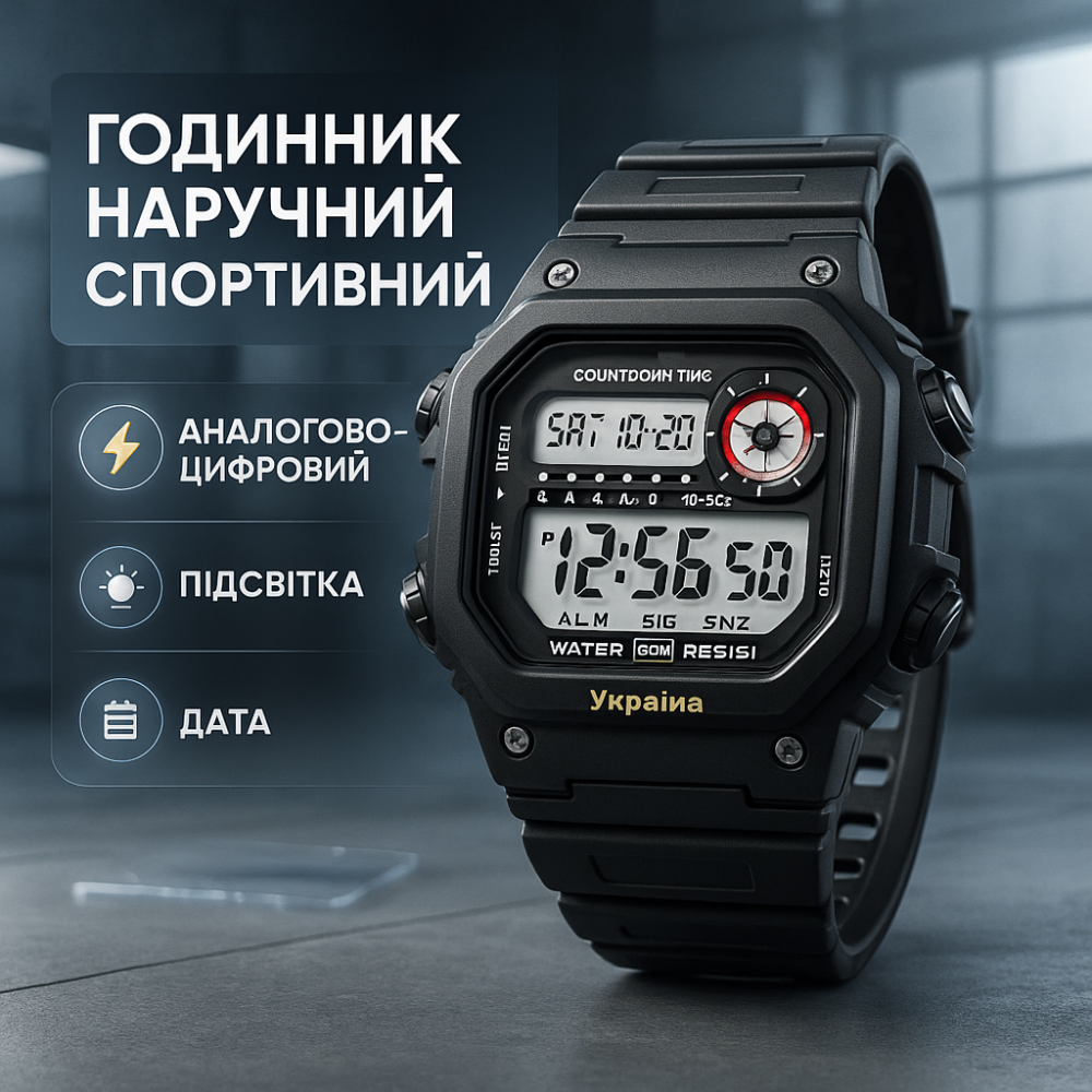 Наручний годинник з електронним механізмом SKMEI 6212/2126BKWT, Чоловічий годинник для риболовлі FL-32 Львів - фото 14