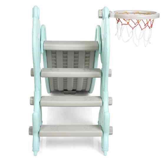 Дитяча гірка YG2020-2-1-4 пластик, з баскетбольним кільцем Вінниця