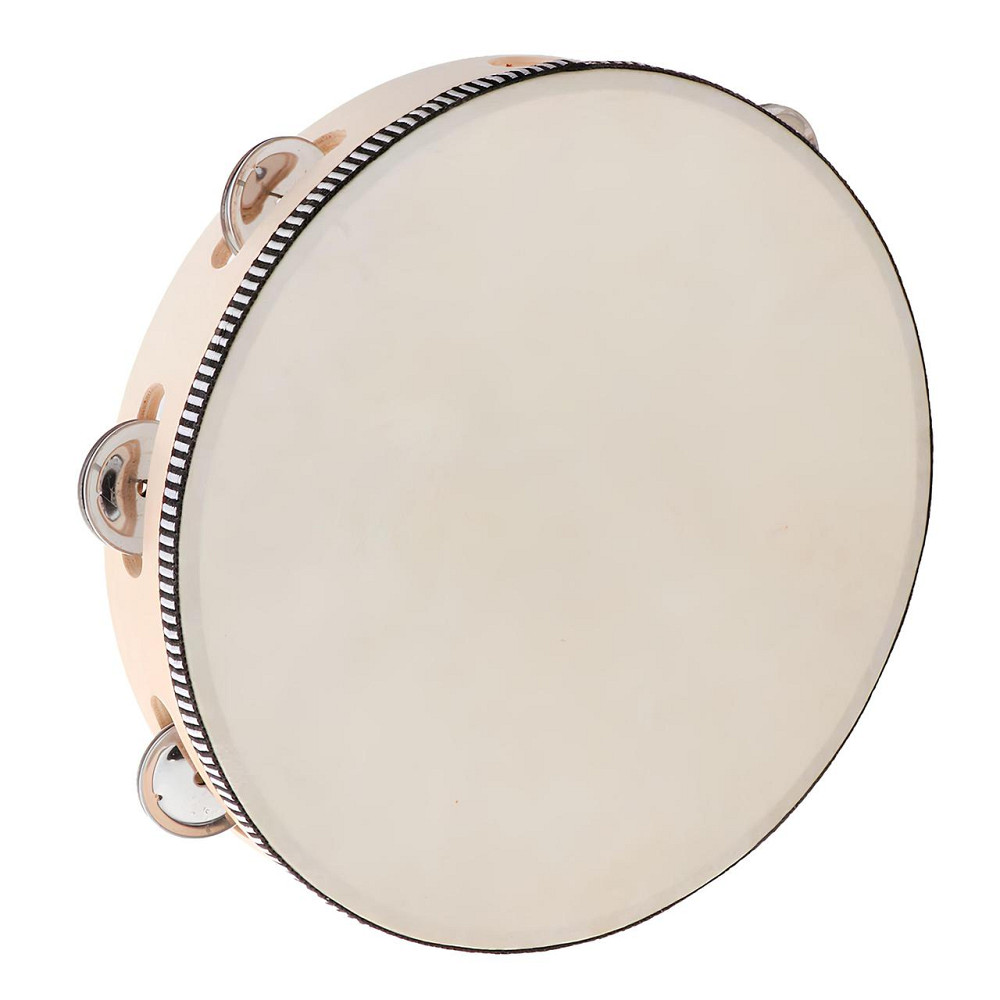 Бубен RESTEQ диаметр 25 см (10 дюймов) с металлическими звонцами — ударный музыкальный инструмент для музыкантов, оркестра, Киев - изображение 3