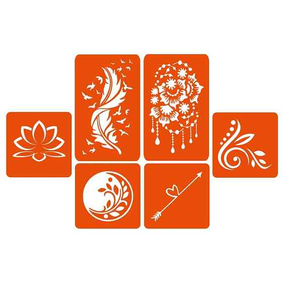 Набір кольорової хни з трафаретами для біо-тату №3 v2 color-henna-set-03 v2 Вінниця