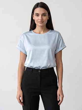 Жіноча футболка з шовку Блакитний XL/2XL Харків