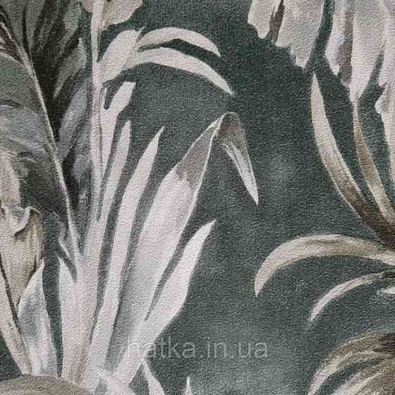 Шпалери флізелінові еко Decoprint Essentials EE22531 листя пальми банана папороть зелені білі сірі Київ