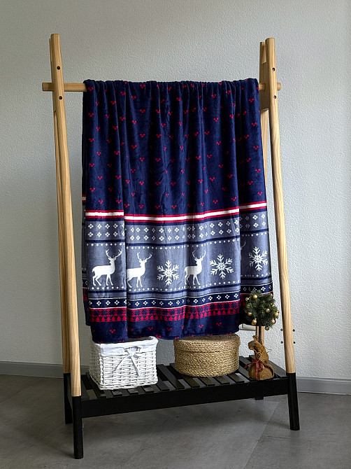Ecotton Плед Ecotton 150х220 см Well Soft новорічний з оленями синій FL-4885 (23221) Київ - фото 10