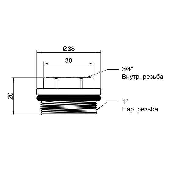 Футорка для колектора Thermo Alliance Standart 1"х3/4" ВН SD35420 Київ