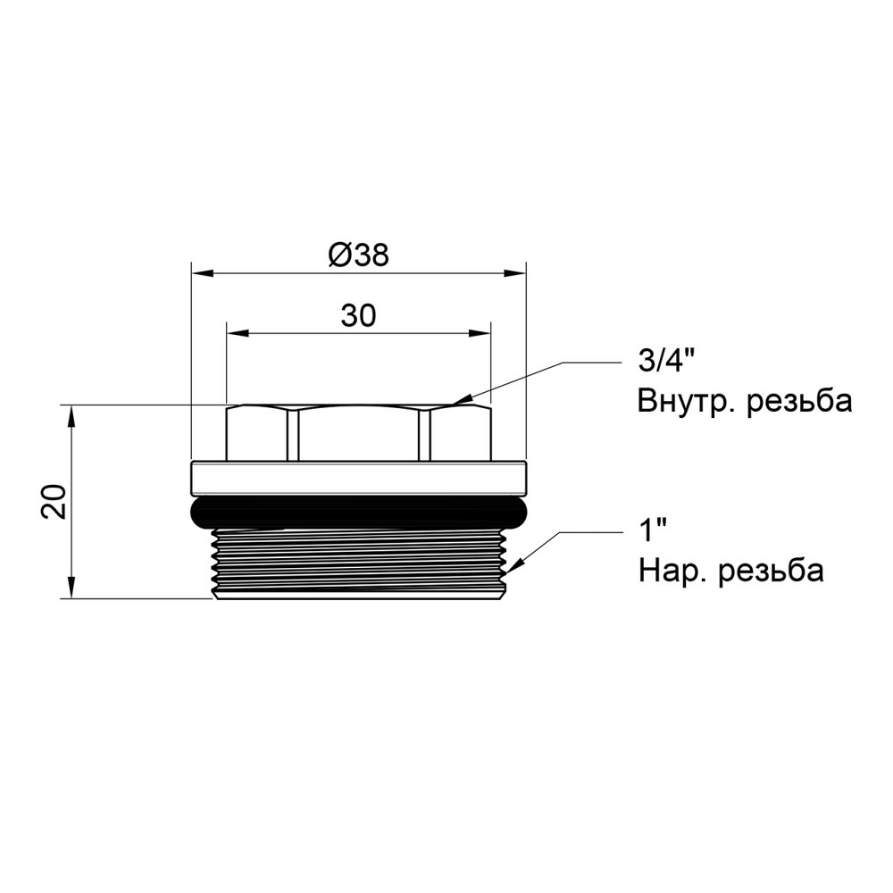 Футорка для колектора Thermo Alliance Standart 1"х3/4" ВН SD35420 Київ - фото 4