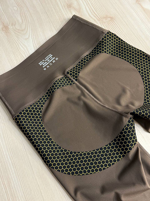 Лосини жіночі You are Peri 24051 утягуючі з широким поясом і золотим написом коричневі, коричневий, M Київ - фото 5