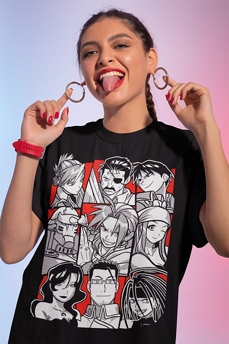 Футболка для мальчика аниме Стальной алхимик оверсайз (рост от 165 до 180 ) Черний AnimeJ0328m Днепр - изображение 1