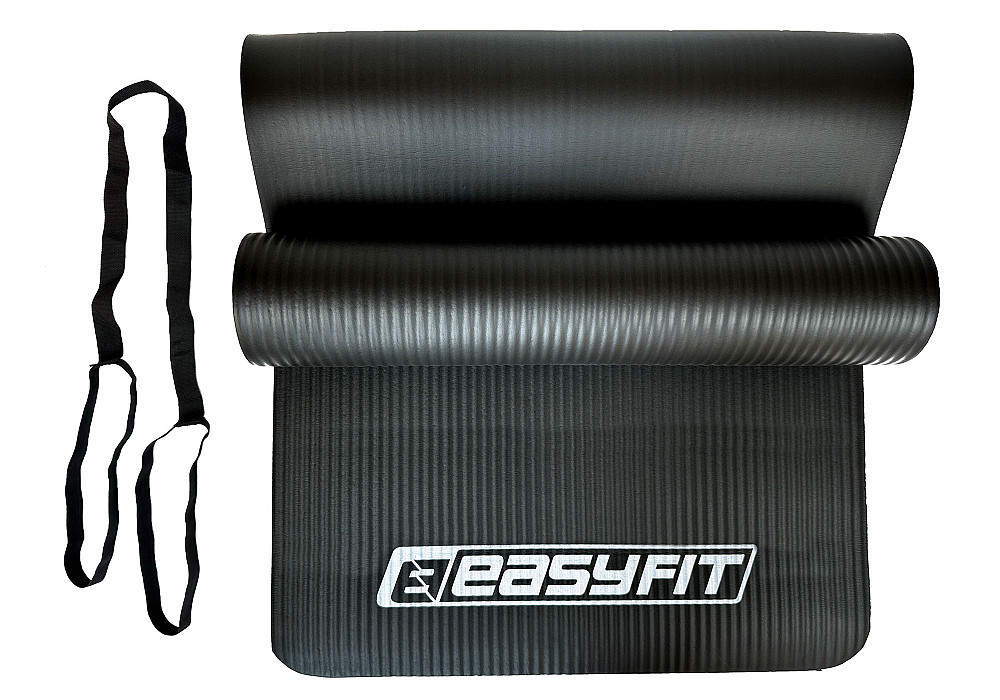 Килимок для фітнесу та йоги EasyFit NBR 10 мм Чорний Коломыя - изображение 7