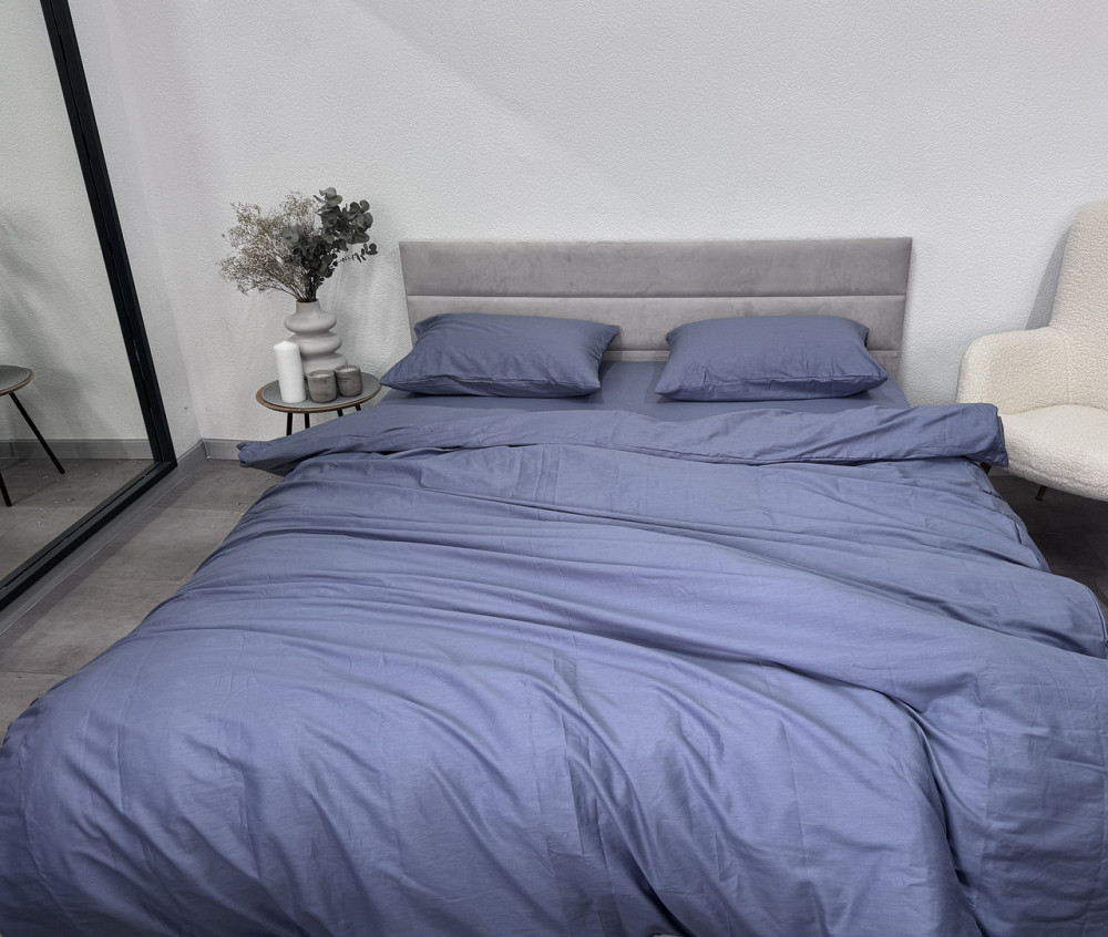 Ecotton Комплект постільної білизни Ecotton Євро 210х220 см однотонний світло-синій Sling Lake Коломыя - изображение 1