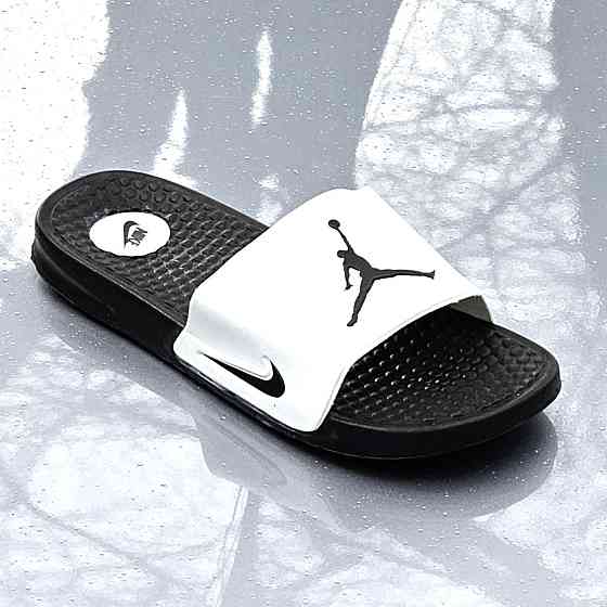 Чёрные Мужские Шлёпанцы Nike Jordan Сланцы Белые Тапочки Найк (размеры: 40) Днепр