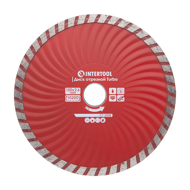 Диск отрезной алмазный Turbo, 150 мм, 22-24%, 10200 об/мин INTERTOOL CT-2008 Киев - изображение 1