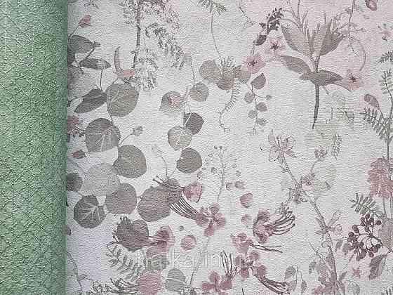 Обои виниловые на флизелине AS creation The Bos 0.53х10 растения листья цветы ягоды серые зеленые коричневые Киев