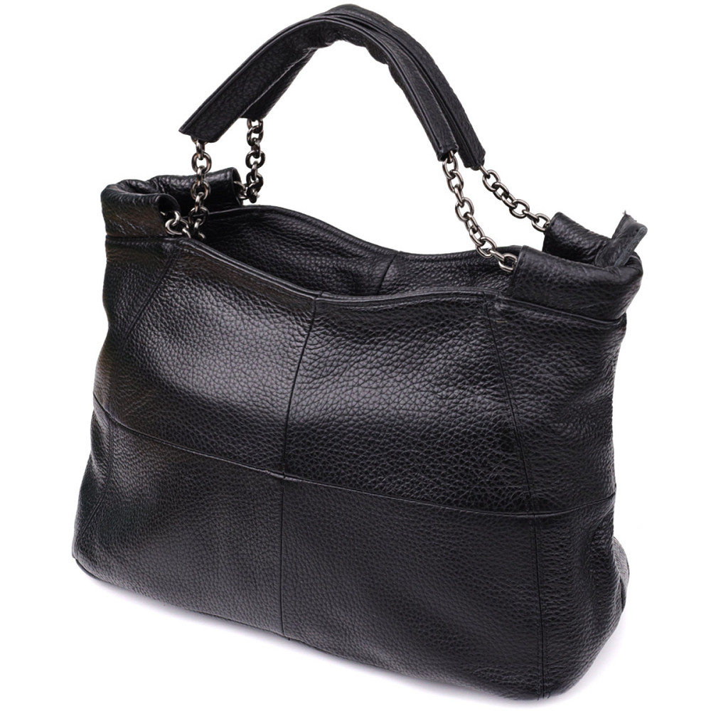 Повседневная сумка из натуральной кожи для женщин Vintage 22992 Черный Киев - изображение 1