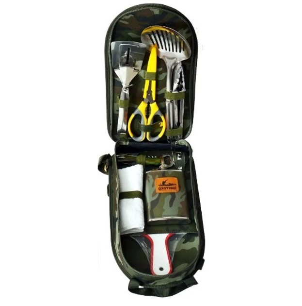 Туристический набор YB-B 9 в 1 (фляга, ножницы, шумовка, лопатка, штопор) в сумке Винница - изображение 3