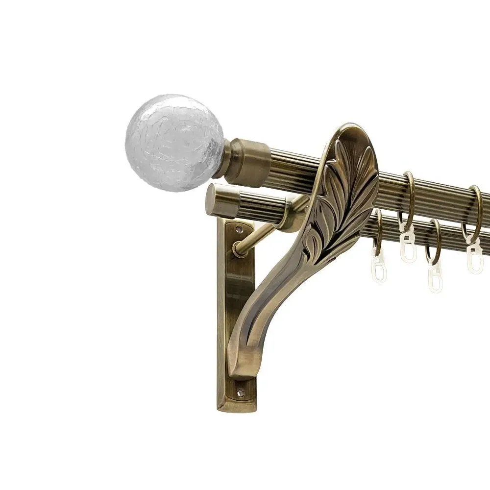 Карниз Orvit Сепія металевий дворядний ретро рифлена труба кільце металеве Антик 25\19 мм 160 см (00-00016554) Львів - фото 1