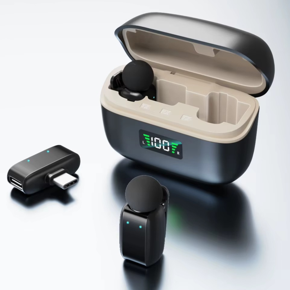 Мікрофони петличні, бездротові ONELEADER SX35 з шумозаглушенням, зарядним кейсом з підключенням Type-C для iPhone та Android Кам'янець-Подільський - фото 1