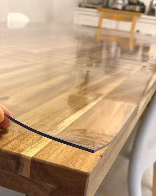 М'яке скло Прозора силіконова скатертина на стіл Soft Glass Захист для меблів 1.4х1.0 м (товщина 2мм) Вінниця - фото 6