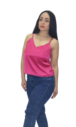 Шовкова майка на тонких бретельках Малиновий 3XL/4XL Харків