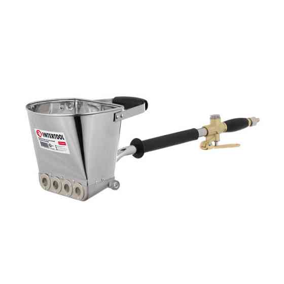 Ковш-хоппер штукатурный пневматический для стен, 3 л, 5-6 атм, 400 л/мин INTERTOOL PT-0404 Киев