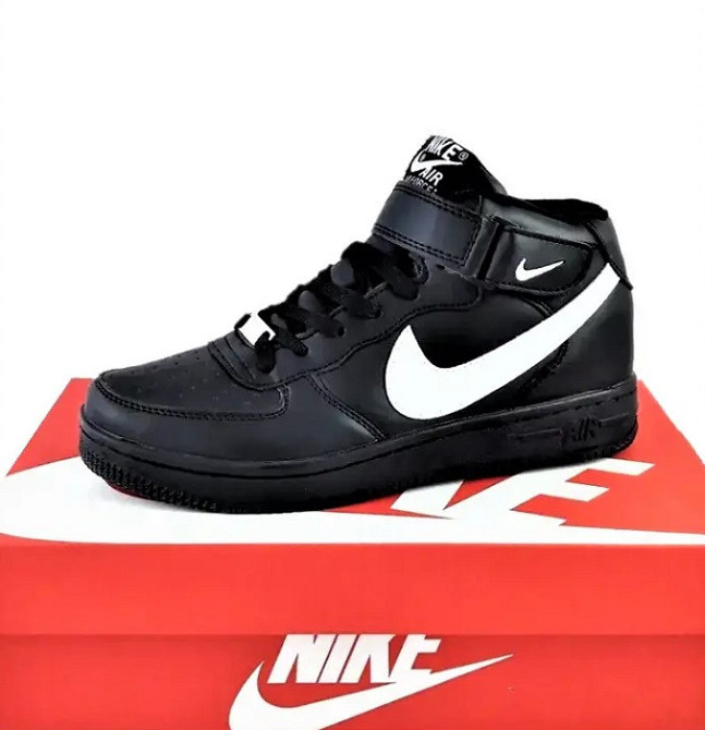 Кроссовки Nike Черные Высокие Мужские Найк Форсы (размеры: 45) Видео Обзор Днепр - изображение 1