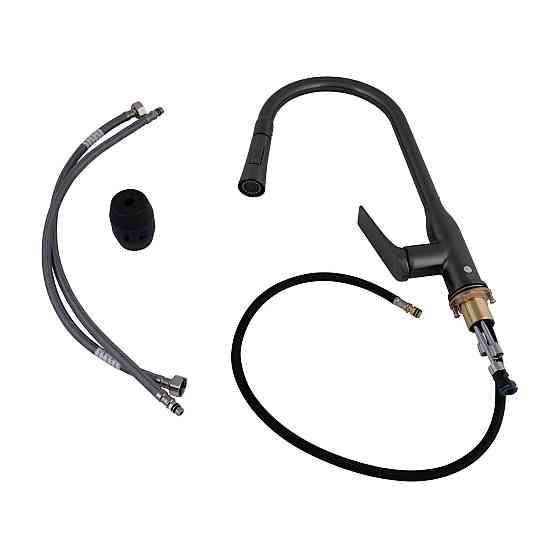 Смеситель для кухни Qtap Vlasta New с выдвижным изливом QTVLA344GMB45647 Gunmetal Black PVD Киев