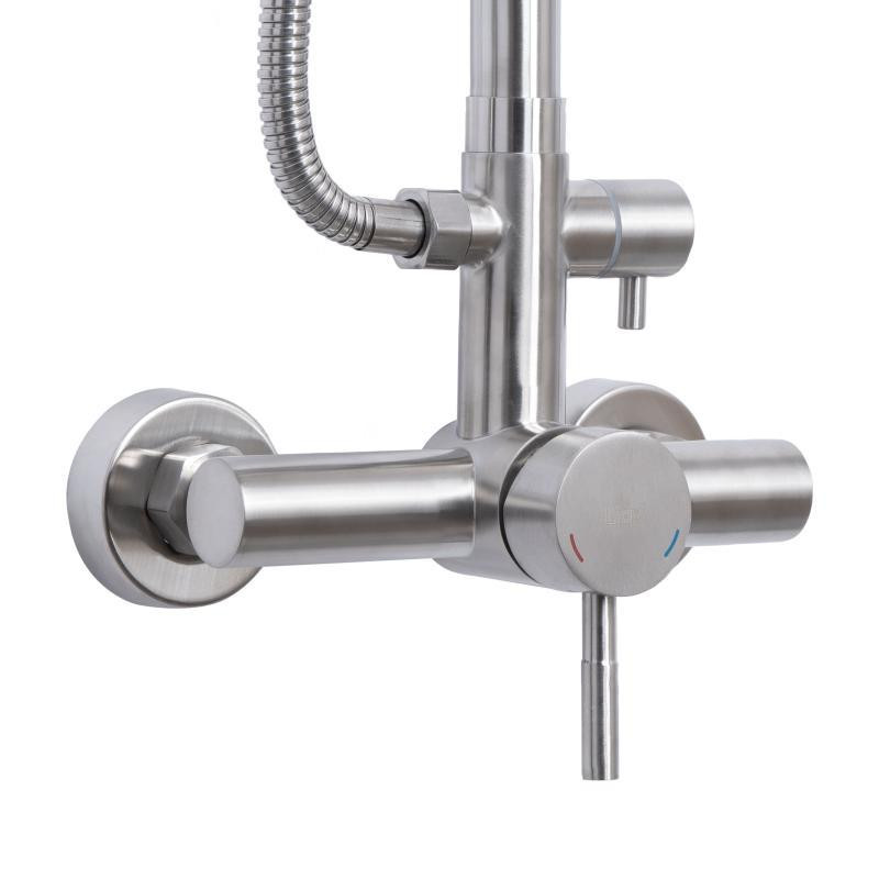 Душевая система для душа Lidz Aria 1020 Nickel на два потребителя (без излива) из нержавеющей стали Харьков - изображение 3