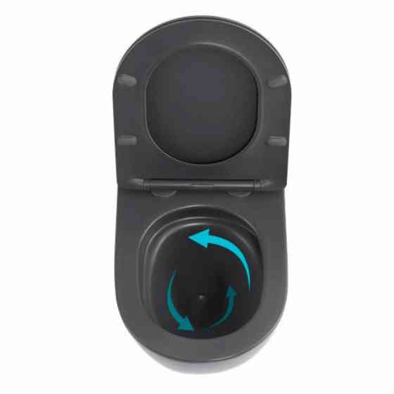 Унитаз подвесной Robin Ultra Quiet 490×365×325 мм, Anthracite, с сиденьем Slim Duroplast / Soft-close / Quick Release Киев