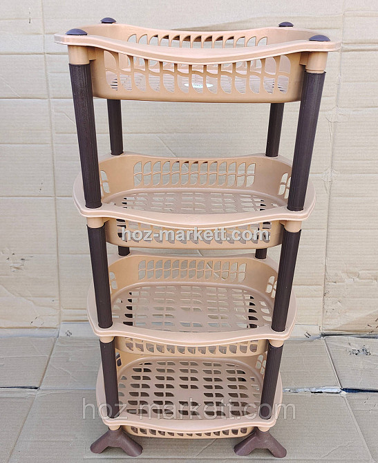 Полиця етажерка пластикова для ванни та кухні бежева Харків - фото 10