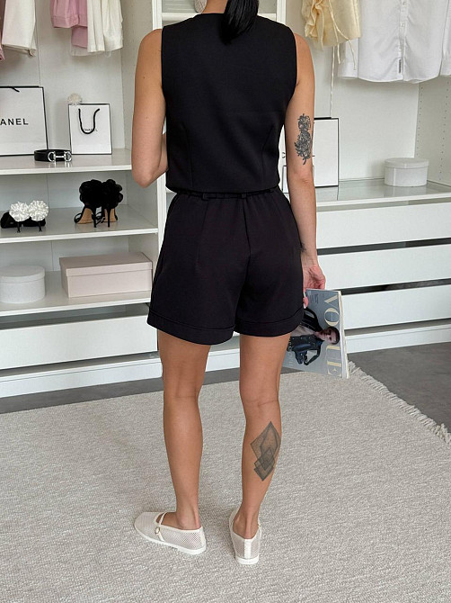 Костюм жилет і шорти з костюмки, двошаровий жилет і резинка на шортах, чорний, розмір 48/50 Лубни - фото 4