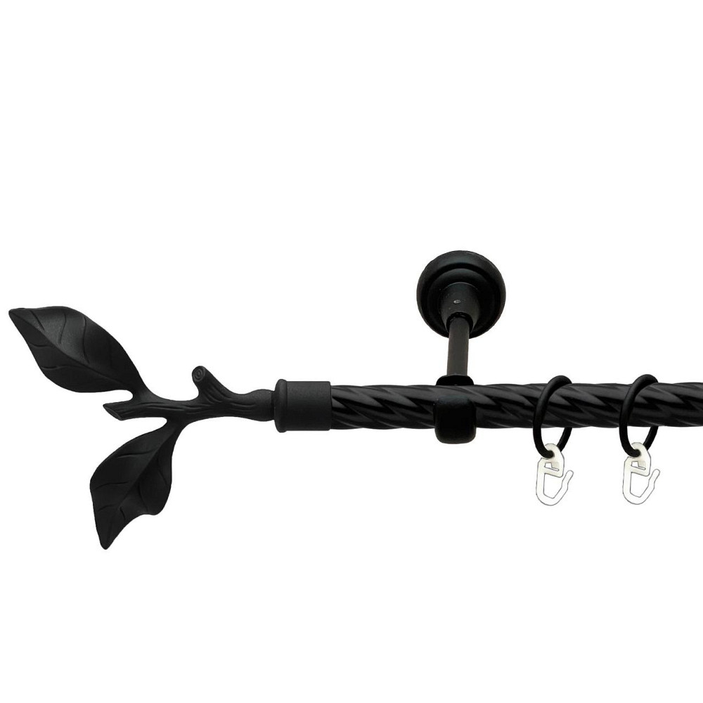 Карниз Orvit Листок Троянди металевий однорядний відкритий скручена труба кільце металеве Чорний Оксамит 19 мм 240 см Львів - фото 1