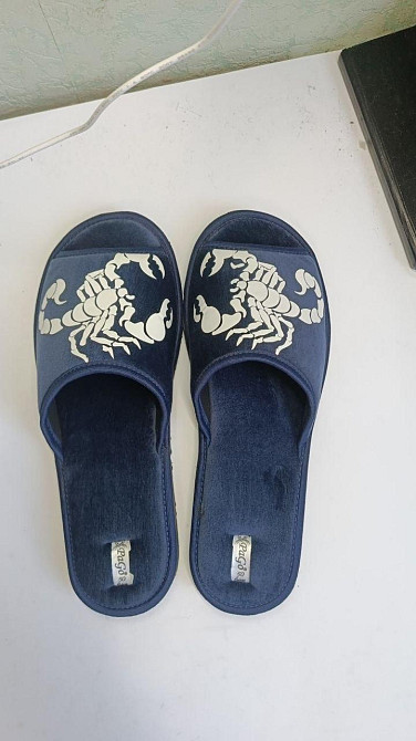 Чоловічі домашні капці відкритий носок сині  50 р р скорпіон тм "PaGo" подарункові Одеса - фото 3