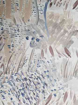 Шпалери вінілові Decoprint Breeze абстракція квіти листя мазками акварель коричневі сірі сині 0.53х10 м Київ