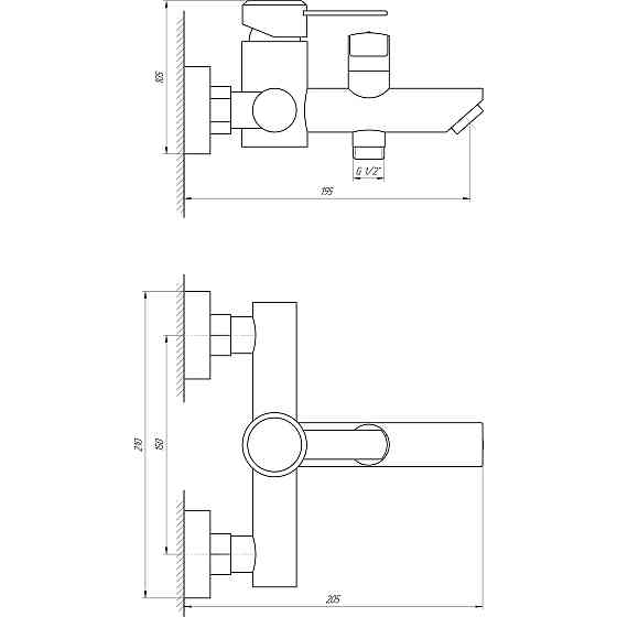 Змішувач для ванни Globus Lux WIEN SBT2-102NE Луцьк