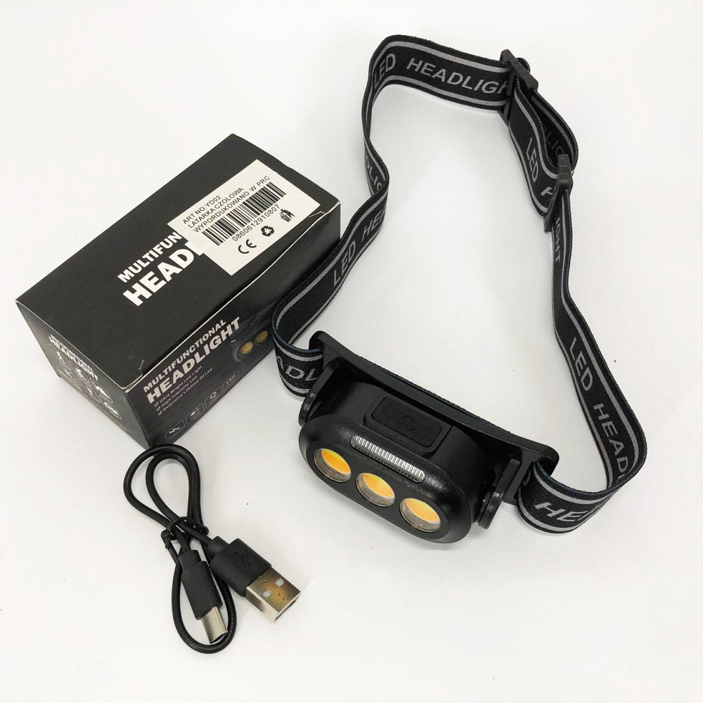 Легкий фонарик на голову YD02-COB, Фонарь налобный аккумуляторный светодиодный с зарядкой SQ-27 Львов - изображение 7