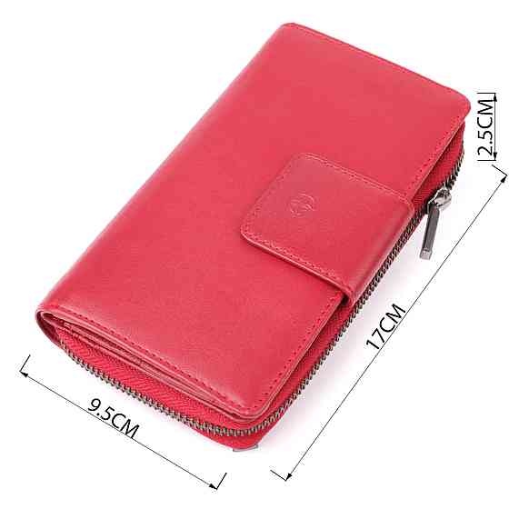 Женский вертикальный кошелек из натуральной кожи Tony Perotti 20879_1 (5084 rosso) Красный Киев