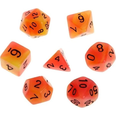 Набір кубиків для настільних ігор Games 7 Days Double Color Glow in the dark 7 Dice Set - Red-Orange (g7dglowdc03) Вінниця - фото 1