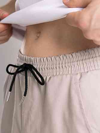 Мужские бежевые брюки демисезонные котоновые прямого кроя Pobedov Step Киев