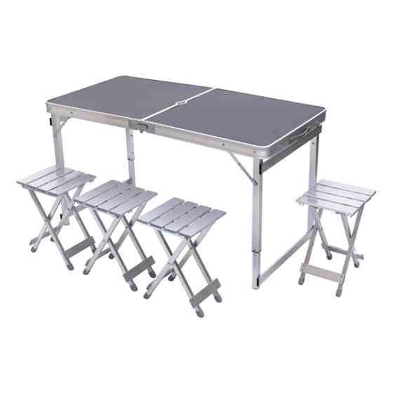 Lugi Розкладний стіл + 4 стільці кемпінговий набір для пікніка, риболовлі, відпочинку, туризму Коломия