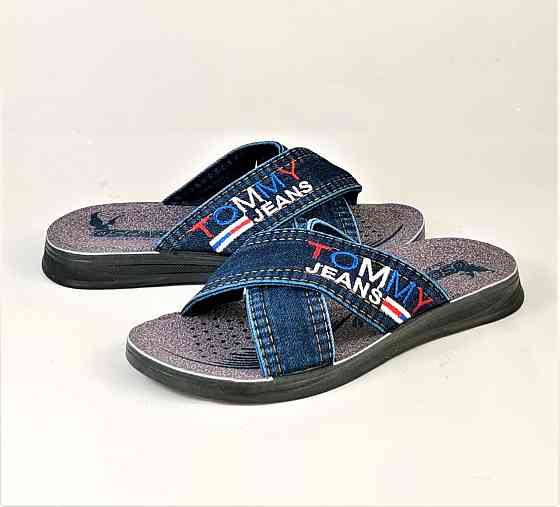 Мужские Шлёпанцы Джинсовые Тапочки Сланцы Tommy Jeans (размеры: 40) Днепр