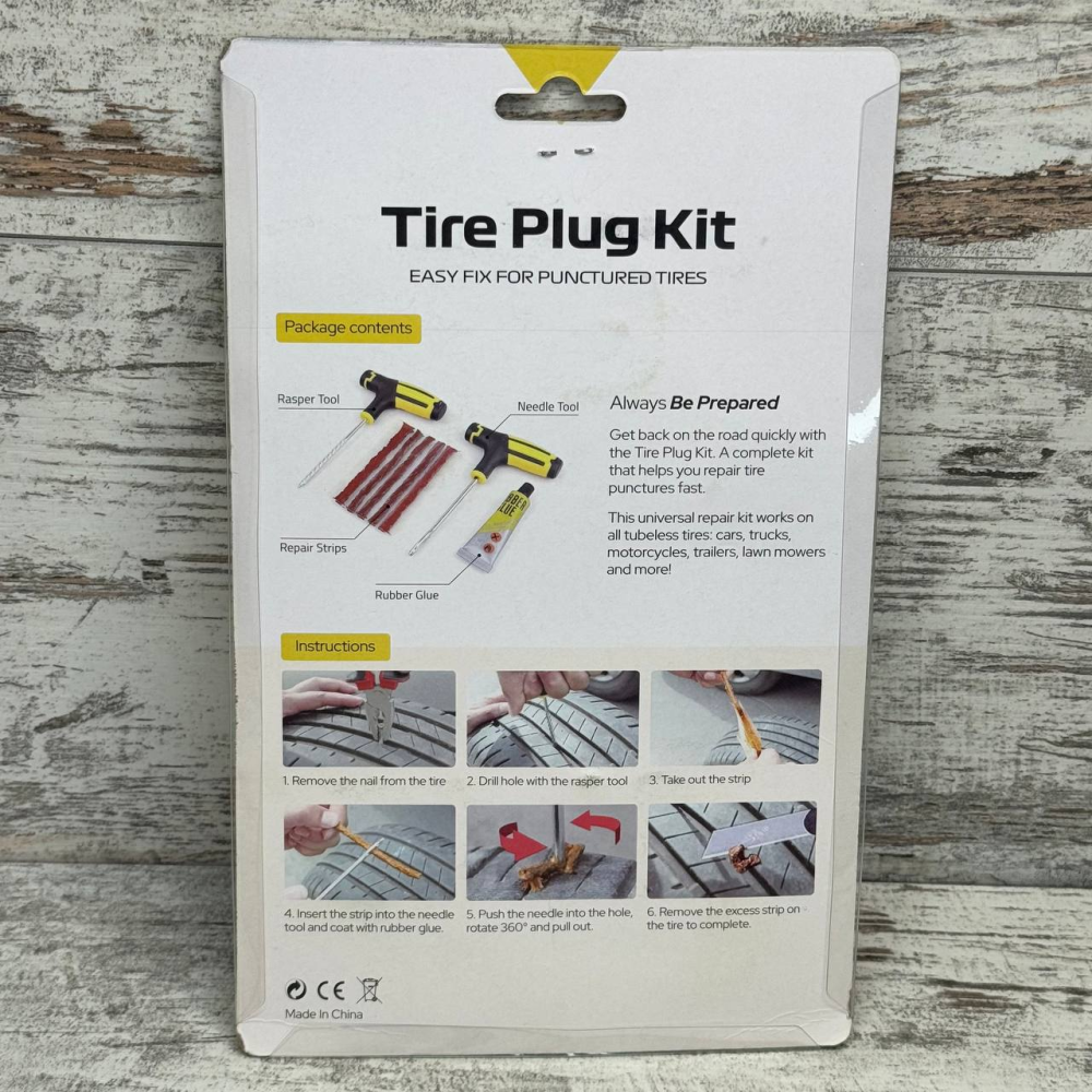 Набір для ремонту проколів безкамерних шин з джгутами та клеєм, ремкомплект для автомобільних коліс Київ - фото 2
