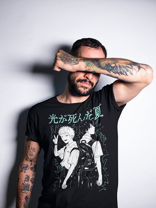 Футболка для хлопчика з аніме принтом Магічна битва оверсайз (зріст від 165 до 180) Чорний AnimeJ0340m Дніпро - фото 3